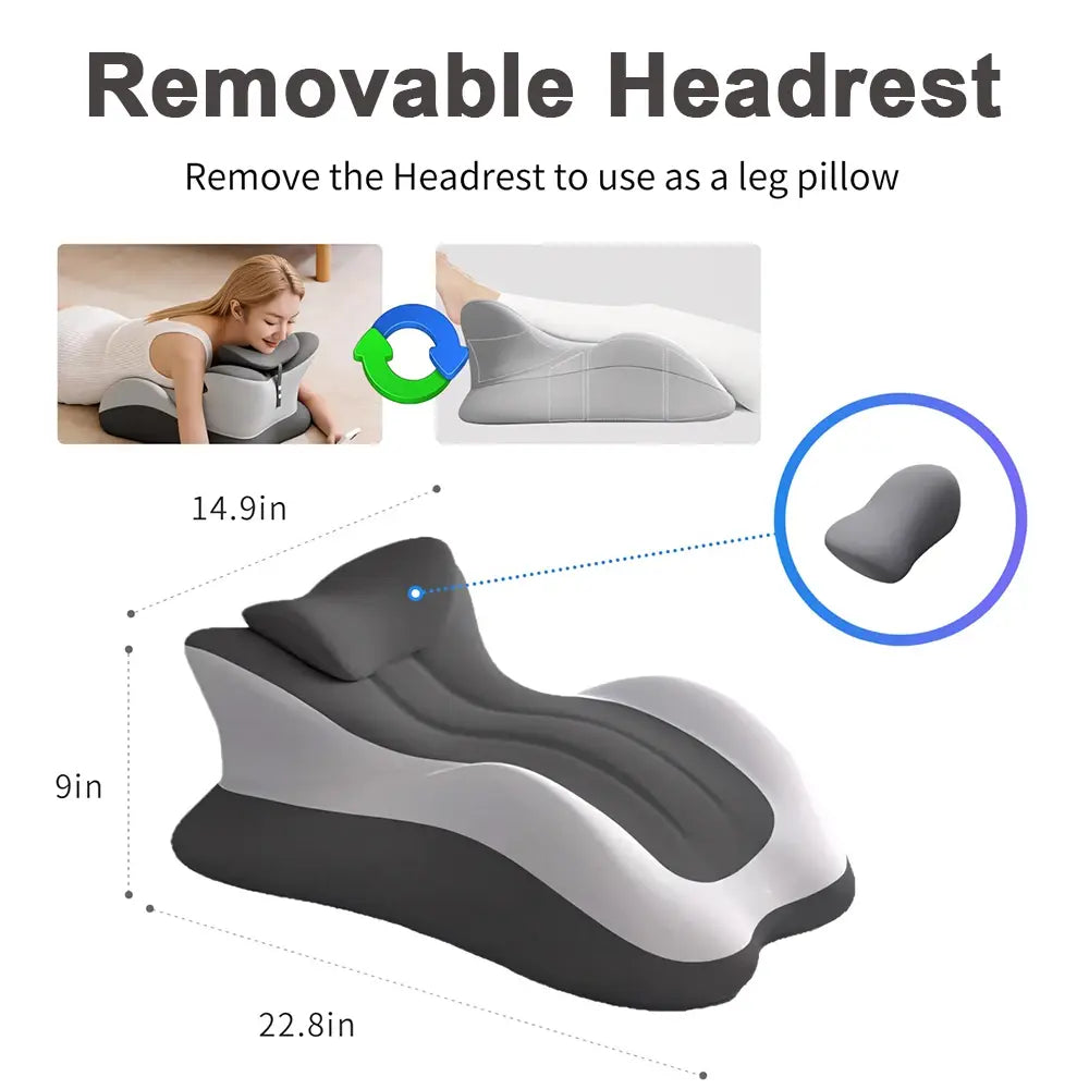 Multifunctional Memory Foam Prone Reading Pillow Relieve Neck Arm Fatigue Removable Headrest Anti-Slip Ideal for Bed Reading Wat - Nexvibe