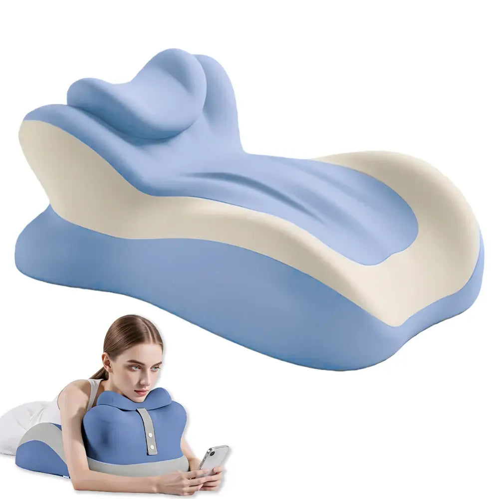 Multifunctional Memory Foam Prone Reading Pillow Relieve Neck Arm Fatigue Removable Headrest Anti-Slip Ideal for Bed Reading Wat - Nexvibe