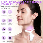 Neck Beauty Device 7 in 1 LED Therapy Microcurrent Anti Wrinkle Face Massager Deep Cleansing Hot Compress for Skin