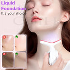 Neck Beauty Device 7 in 1 LED Therapy Microcurrent Anti Wrinkle Face Massager Deep Cleansing Hot Compress for Skin