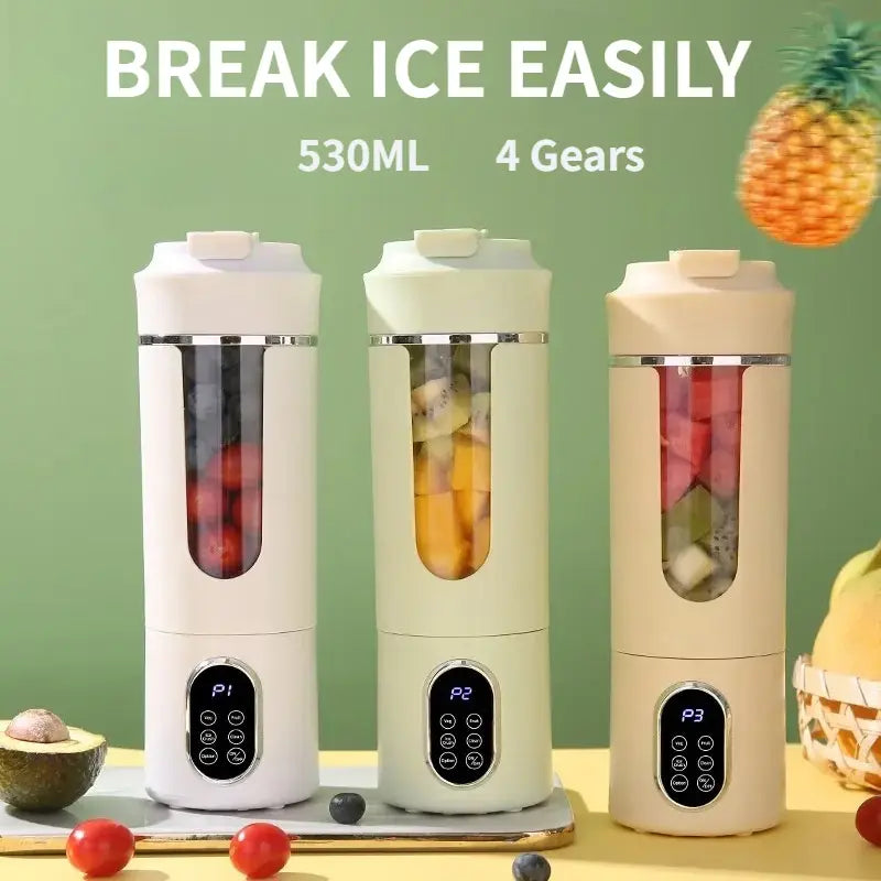 New 530ml Portable Juicer Wireless USB Charging Crushed Ice Electric Juicing 12 Blade 4 Gears 7.4V Mini Fresh Juice Blender - Nexvibe