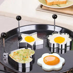 New Stainless Steel Fried Egg Mold Heart Pancake Maker Breakfast Baking Omelette Rings Cooking Tools Kitchen Accessories Gadget - Nexvibe