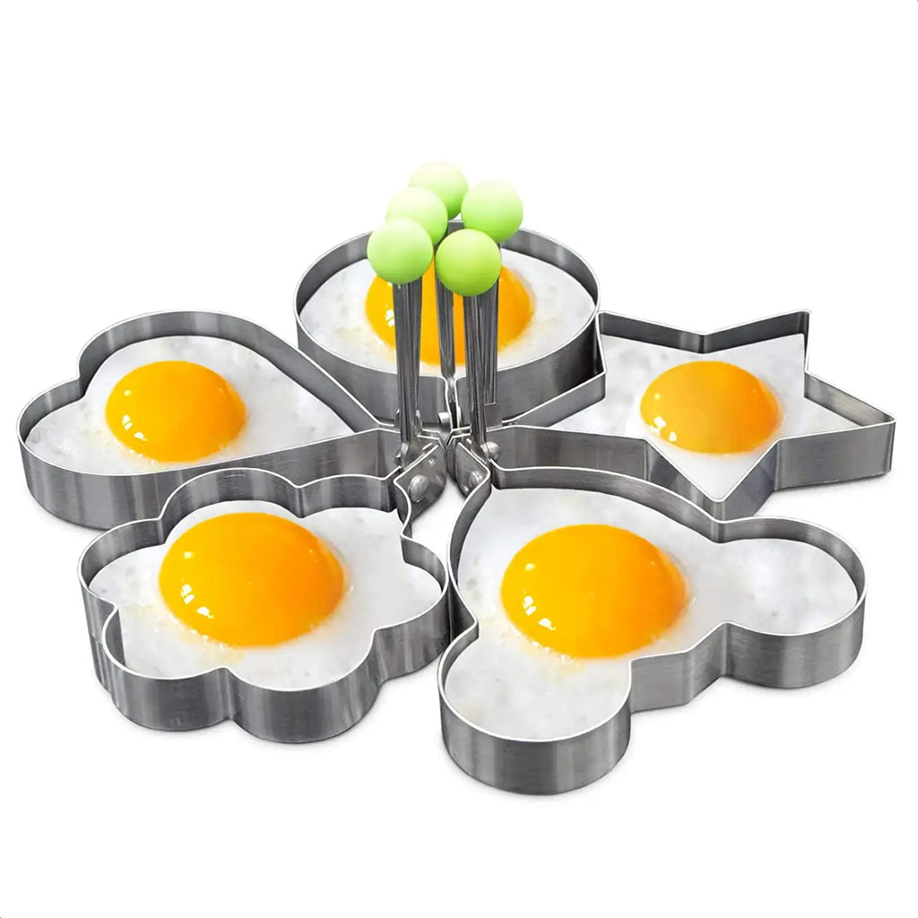 New Stainless Steel Fried Egg Mold Heart Pancake Maker Breakfast Baking Omelette Rings Cooking Tools Kitchen Accessories Gadget - Nexvibe