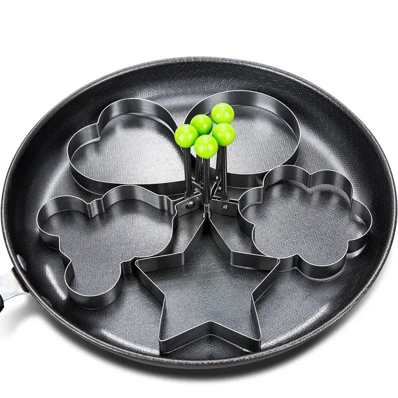 New Stainless Steel Fried Egg Mold Heart Pancake Maker Breakfast Baking Omelette Rings Cooking Tools Kitchen Accessories Gadget - Nexvibe