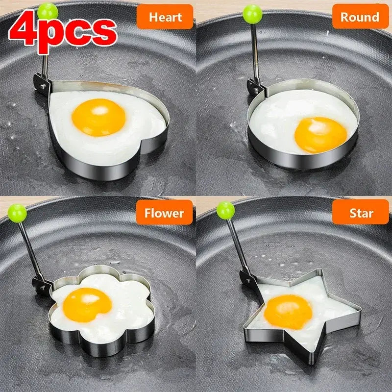 New Stainless Steel Fried Egg Mold Heart Pancake Maker Breakfast Baking Omelette Rings Cooking Tools Kitchen Accessories Gadget - Nexvibe