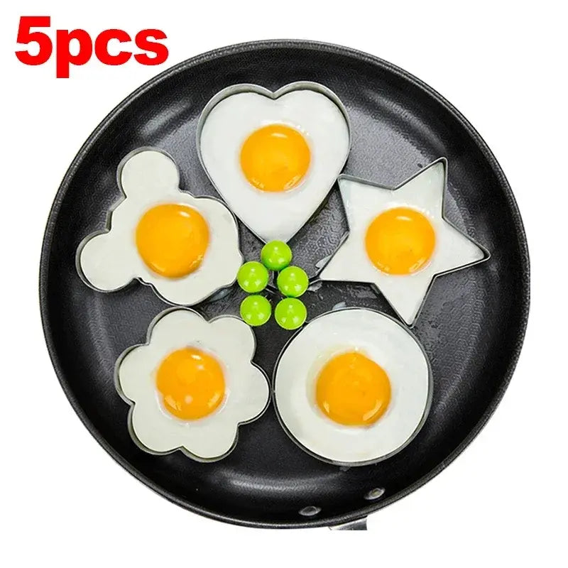 New Stainless Steel Fried Egg Mold Heart Pancake Maker Breakfast Baking Omelette Rings Cooking Tools Kitchen Accessories Gadget - Nexvibe