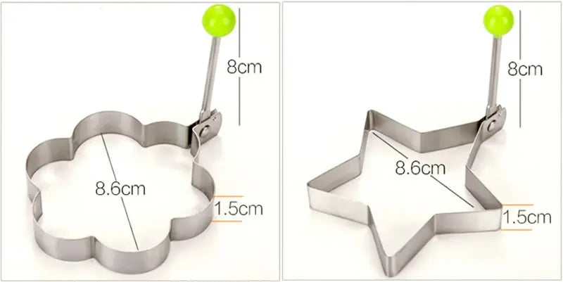 New Stainless Steel Fried Egg Mold Heart Pancake Maker Breakfast Baking Omelette Rings Cooking Tools Kitchen Accessories Gadget - Nexvibe