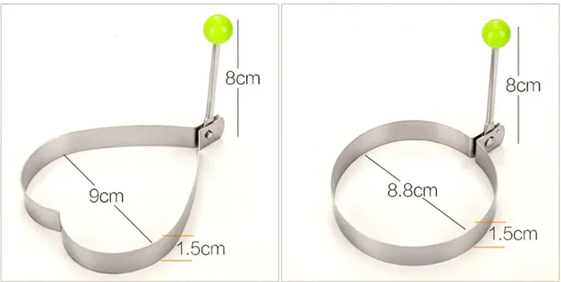 New Stainless Steel Fried Egg Mold Heart Pancake Maker Breakfast Baking Omelette Rings Cooking Tools Kitchen Accessories Gadget - Nexvibe