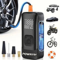 POWNYM Wireless Tire Inflator Air Compressor Portable 2-in-1 Jump Starter with Digital Pressure Gauge LED Light & Multi