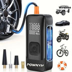 POWNYM Wireless Tire Inflator Air Compressor Portable 2-in-1 Jump Starter with Digital Pressure Gauge LED Light & Multi