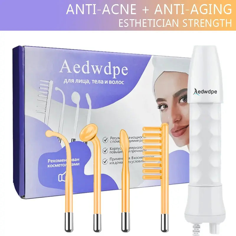 Portable high frequency device high Frequency Wand withFusion Neon-Argon Applicators Anti-AgingAnti-Acne guasha Hair Care - Nexvibe