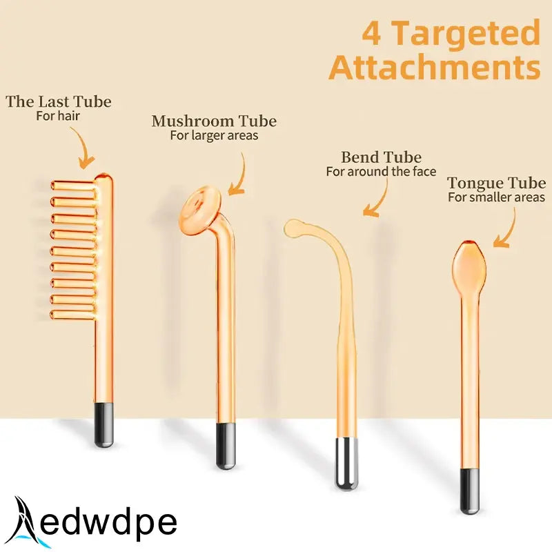 Portable high frequency device high Frequency Wand withFusion Neon-Argon Applicators Anti-AgingAnti-Acne guasha Hair Care - Nexvibe