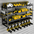 Power Tool Storage Rack 4 Layers Organizer-8 Tool Floating Shelf Wall Mount Heavy Duty Iron Drill Holder for Basement Workbench - Nexvibe