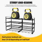 Power Tool Storage Rack 4 Layers Organizer-8 Tool Floating Shelf Wall Mount Heavy Duty Iron Drill Holder for Basement Workbench - Nexvibe