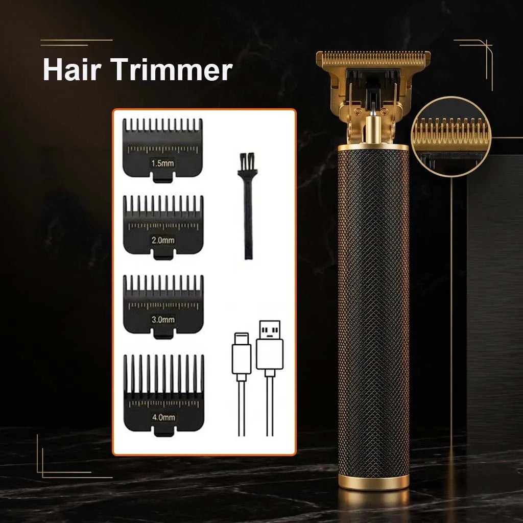Professional 3-in-1 Electric Hair Clipper Set with LED Display USB Rechargeable Cordless Trimmer for Men Beard & Head