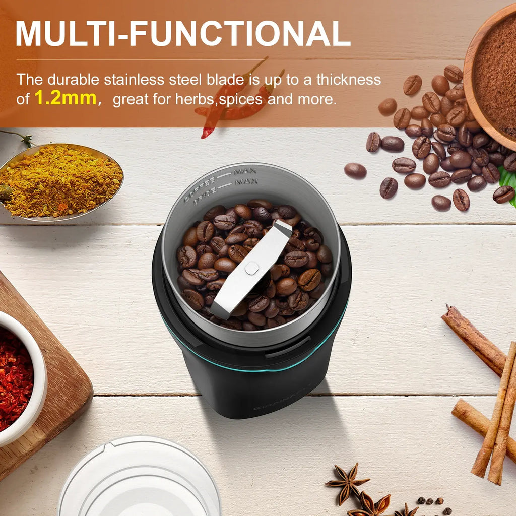 Professional Coffee Grinder with Removable Stainless Steel Cup Coffee Beans Grinder for Spices Herb Grain Mill
