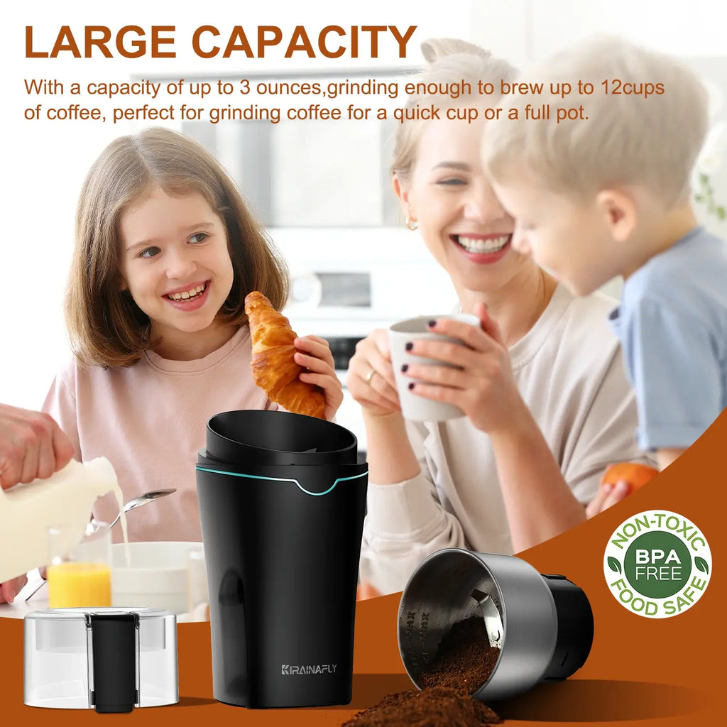 Professional Coffee Grinder with Removable Stainless Steel Cup Coffee Beans Grinder for Spices Herb Grain Mill