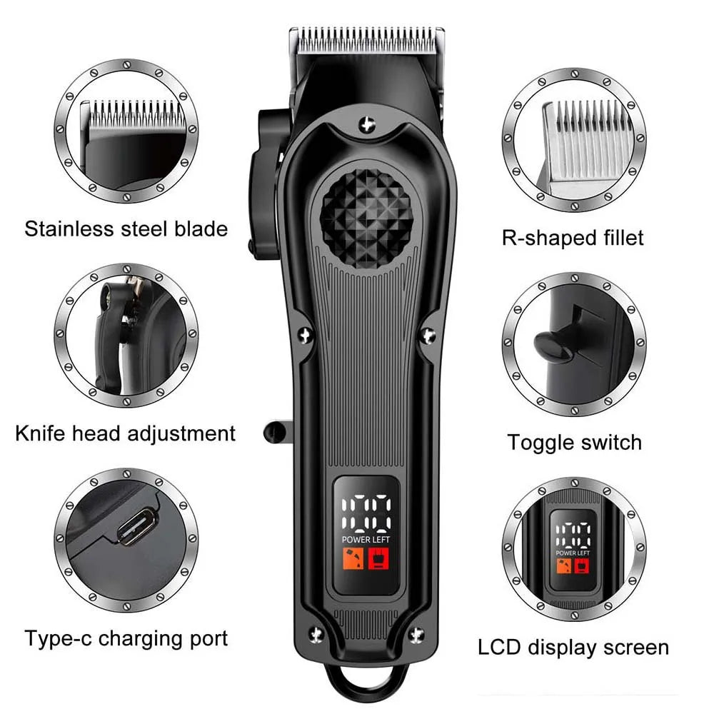 Professional Hair Clipper for Men Electric Barber Clipper Cordless Rechargeable Hair Cutting Clippers Men’s Hair