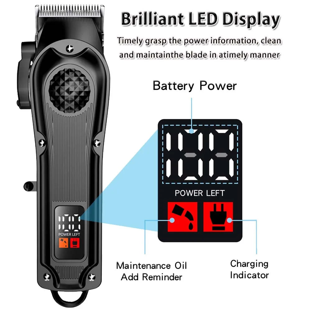 Professional Hair Clipper for Men Electric Barber Clipper Cordless Rechargeable Hair Cutting Clippers Men’s Hair