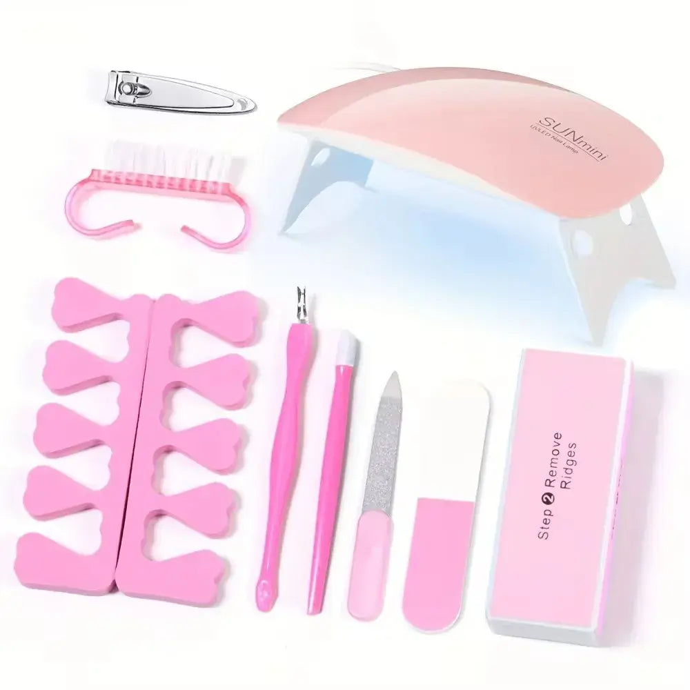 Professional USB Electric Nail Drill Polish File Kit with UV LED Nail Lamp Gel Manicure Dryer Lamp Acrylic Starter Set - Nexvibe