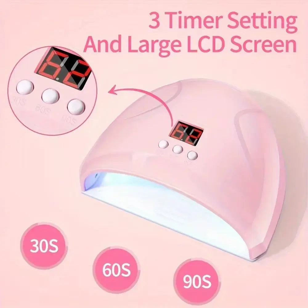 Professional USB Electric Nail Drill Polish File Kit with UV LED Nail Lamp Gel Manicure Dryer Lamp Acrylic Starter Set - Nexvibe
