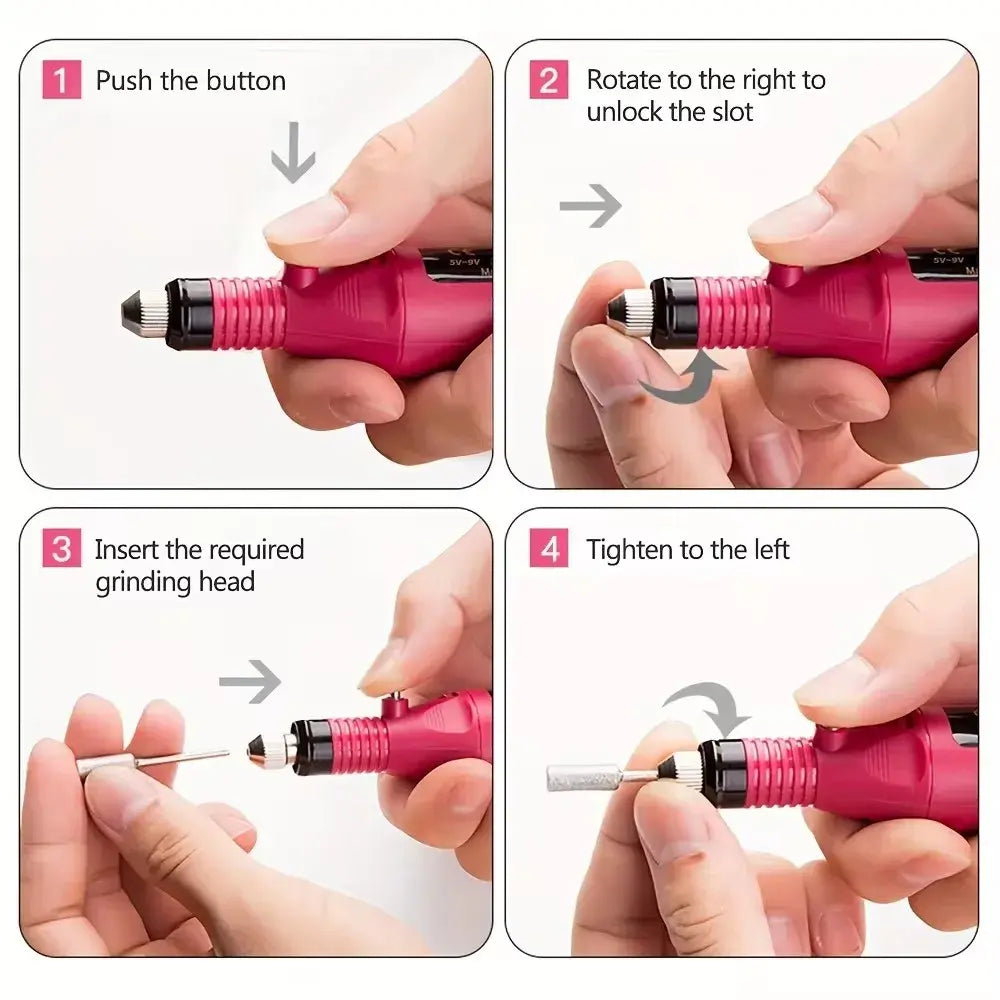 Professional USB Electric Nail Drill Polish File Kit with UV LED Nail Lamp Gel Manicure Dryer Lamp Acrylic Starter Set - Nexvibe