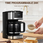 Programmable Drip Coffee Maker 12 Cup, Coffee Machine with Iced Coffee Function, Touch Screen, Regular & Strong Brew - Nexvibe