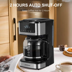 Programmable Drip Coffee Maker 12 Cup, Coffee Machine with Iced Coffee Function, Touch Screen, Regular & Strong Brew - Nexvibe