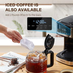 Programmable Drip Coffee Maker 12 Cup, Coffee Machine with Iced Coffee Function, Touch Screen, Regular & Strong Brew - Nexvibe