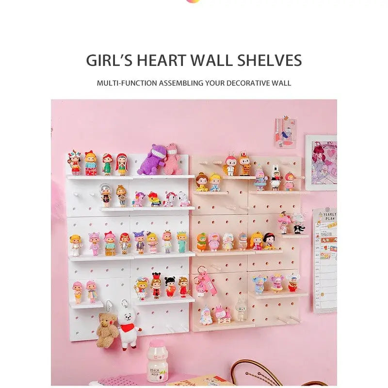 Punch Free Pegboard Display Stand Wall Organizer Storage Plate Living Room Kitchen Bedroom Wall Hanging Decoration Wall Shelf - Nexvibe