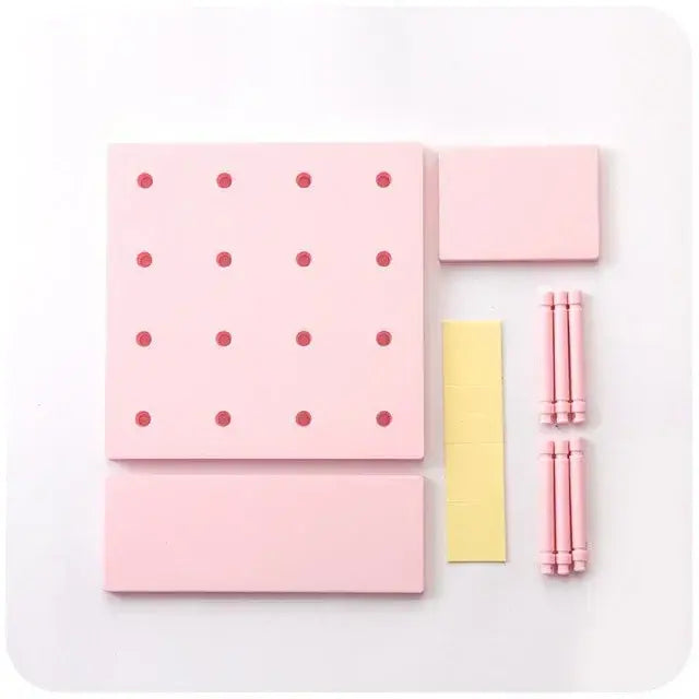 Punch Free Pegboard Display Stand Wall Organizer Storage Plate Living Room Kitchen Bedroom Wall Hanging Decoration Wall Shelf - Nexvibe