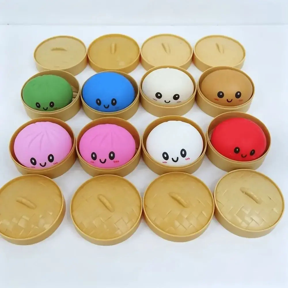 Random Slow Rising Squishy Set, Cheese Bun Dumpling Bread Bear Squeeze Toys, Sensory Stress Relief for Adults - Nexvibe