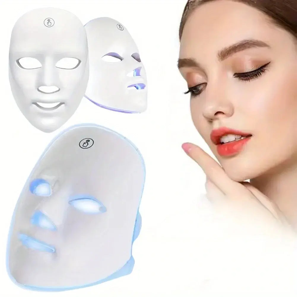 Rechargeable 7-color LED face mask facial care tool - Nexvibe