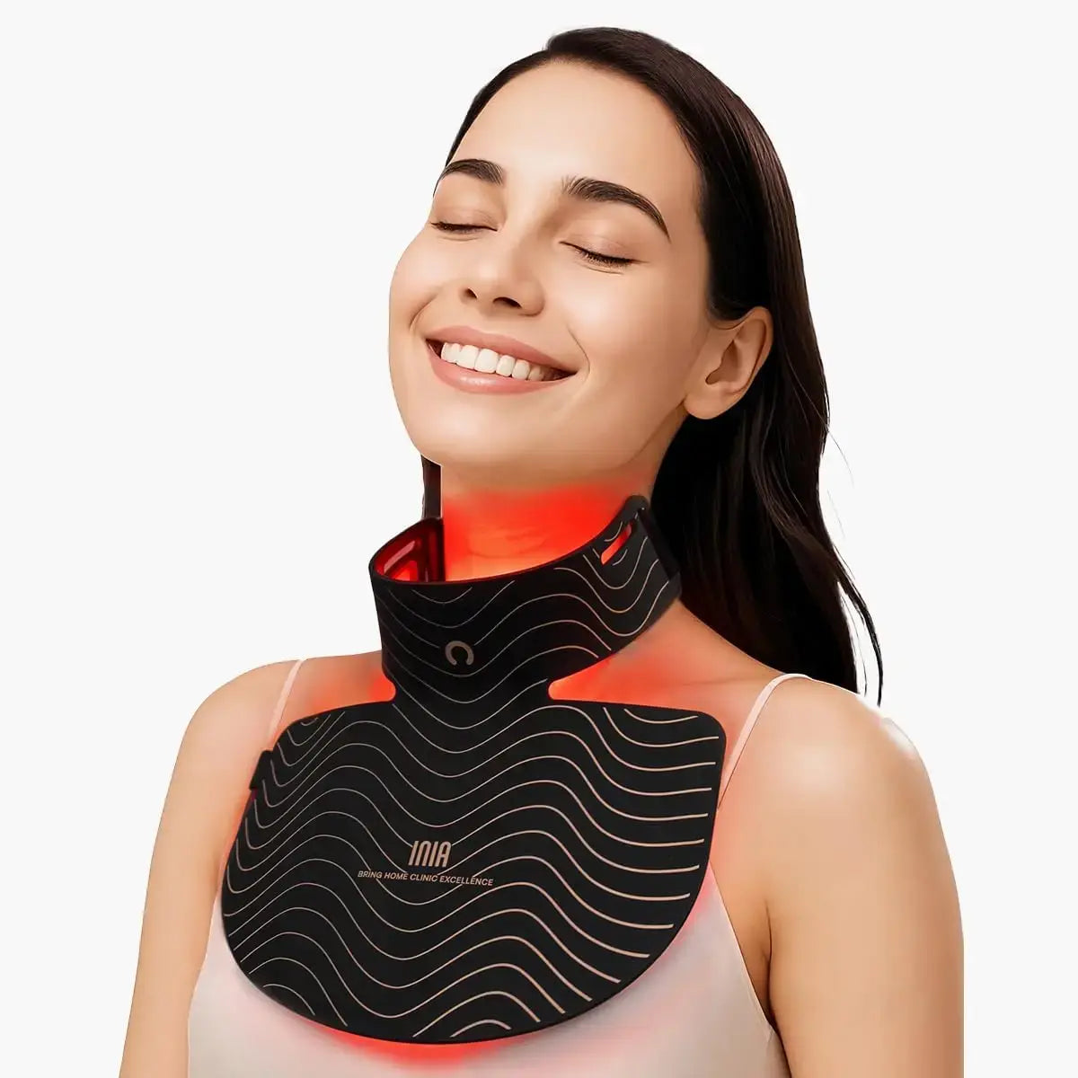 Red Light Therapy Mask for Neck & Décolleté – 850nm NIR + 3 Light Modes for Anti-Aging, Firming & Radiant Glow - Nexvibe