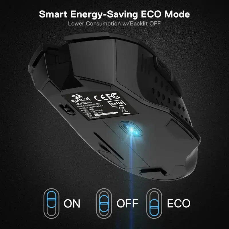 Redragon M656 Gainer Wireless Gaming Mouse, 4000 DPI 2.4Ghz Wireless Gamer Mouse w/ 5 DPI Levels, 7 Macro Buttons, Red LED Backl - Nexvibe