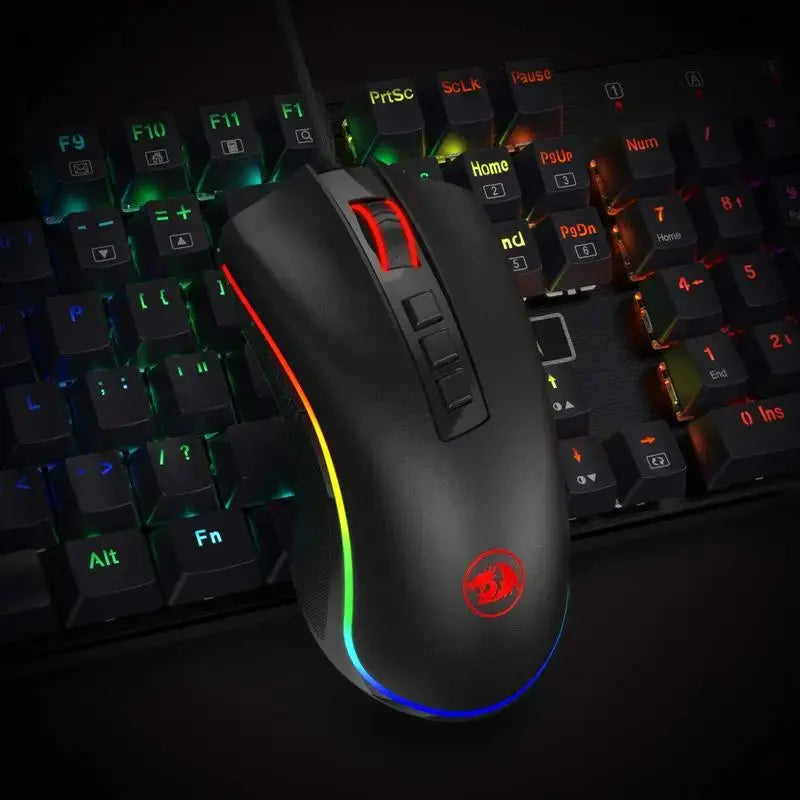 Redragon M711 PC Gaming Mice Wired Mouse 7 Programmable Buttons Customizable RGB 10,000 DPI Ergonomic Mouse - Nexvibe