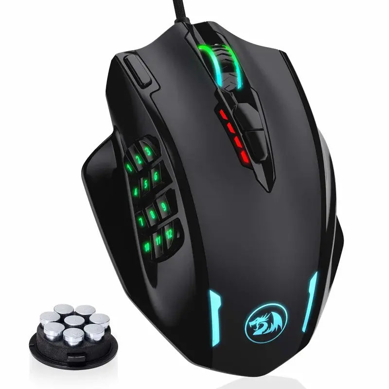 Redragon M908 RGB Backlight LED USB Wired Gaming Mouse 18 Programmable Mouse Buttons 12400 DPI - Nexvibe