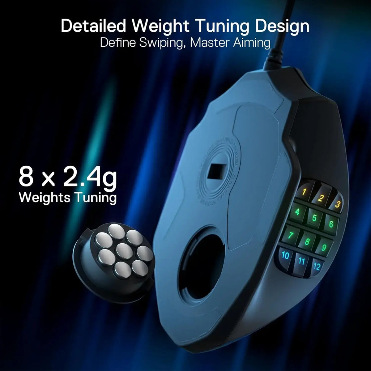 Redragon M908 RGB Backlight LED USB Wired Gaming Mouse 18 Programmable Mouse Buttons 12400 DPI - Nexvibe