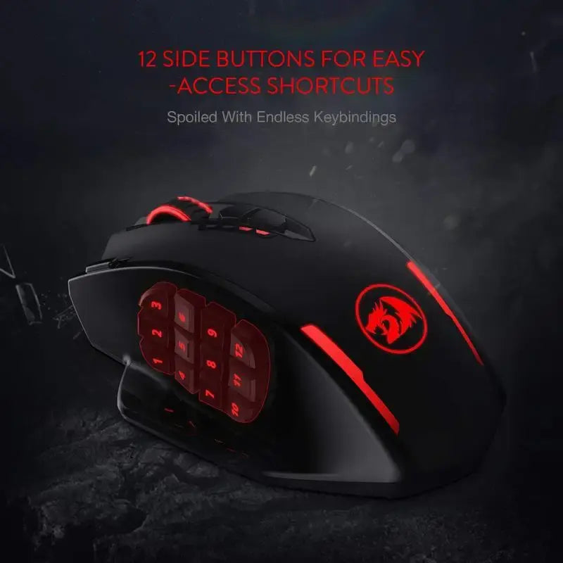 Redragon M913 Gaming 16000 DPI Wired 2.4Ghz Wireless RGB Optical Gamer Mice 16 Programmable Buttons, Black/White Mouse - Nexvibe