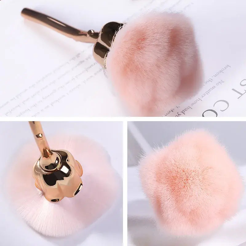 Rose-shaped Soft Brush For Manicure Nail Art Dust Brush Nail Dust Brush Gel Polish Dust Cleaning Nail Brushes Tool Nail Supplies - Nexvibe