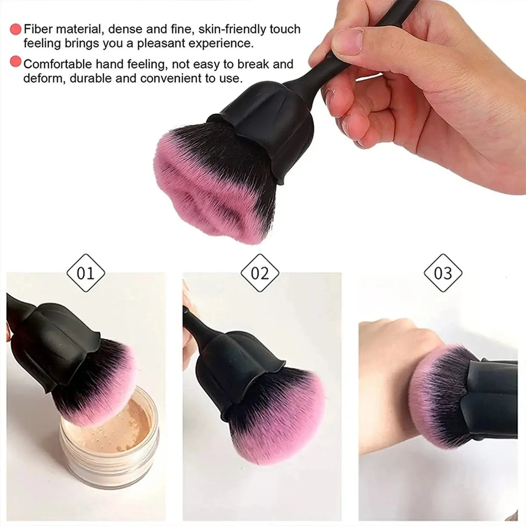 Rose-shaped Soft Brush For Manicure Nail Art Dust Brush Nail Dust Brush Gel Polish Dust Cleaning Nail Brushes Tool Nail Supplies - Nexvibe