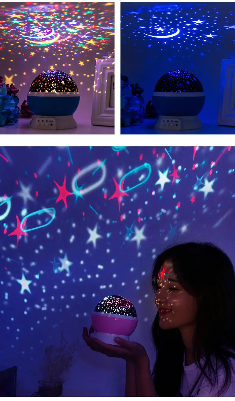 GGbingo Night Lamp Projector Starry Sky Night Light Lamp Decor Rotating Starry Nursery Moon Galaxy Projector Table Light