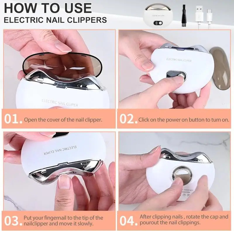2 IN 1 Electric Nail Clipper Cutter 3 Speed Low Noice Automatic Nail Grinder Trimmer For Adult Mini Manicure Tools Nail Care