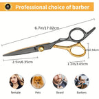 Professional Stainless Steel Hair Cutting Scissors Set Hairdressing Kit Cutting Thinning Shears Straight Razor Hair Combs Hair Clips Brush Storage Case Home Barbershop DIY Haircut Tools Perfect Gift for Dad Husband Boyfriend