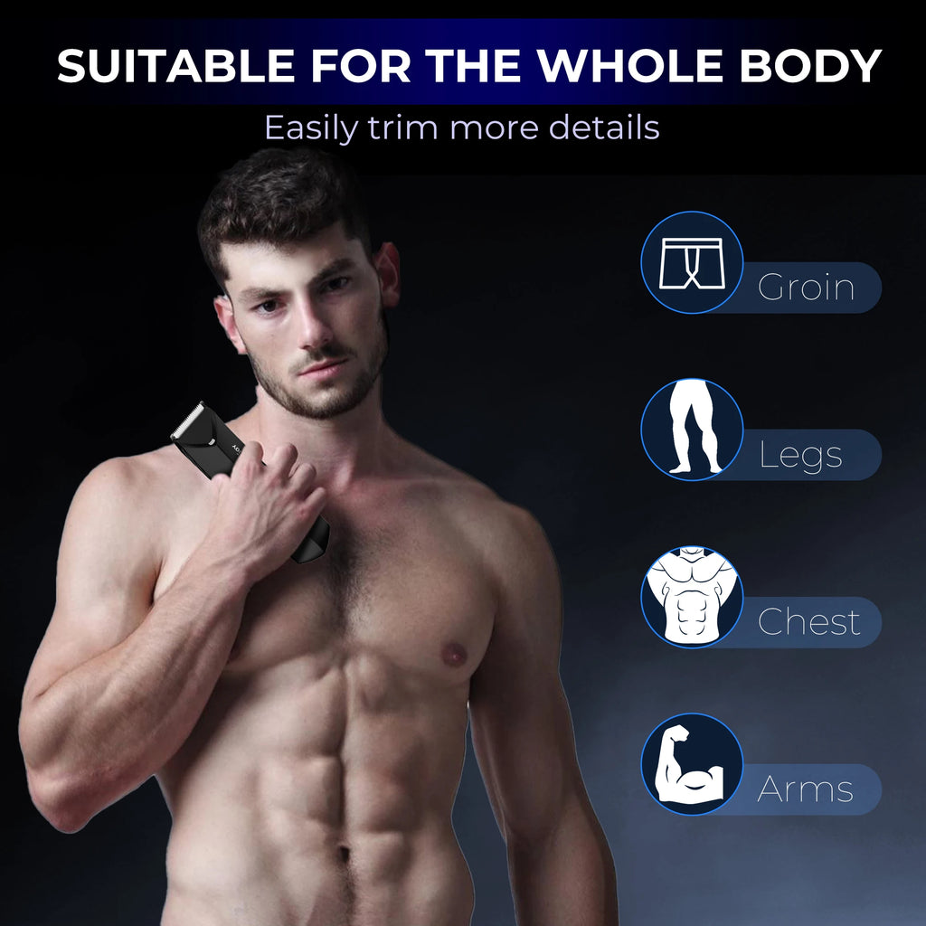 SEJOY Body Pubic Hair Trimmer for Men With Standing Recharge Dock,Balls Women Lady Shaver Hair Removal Bikini Trimmer