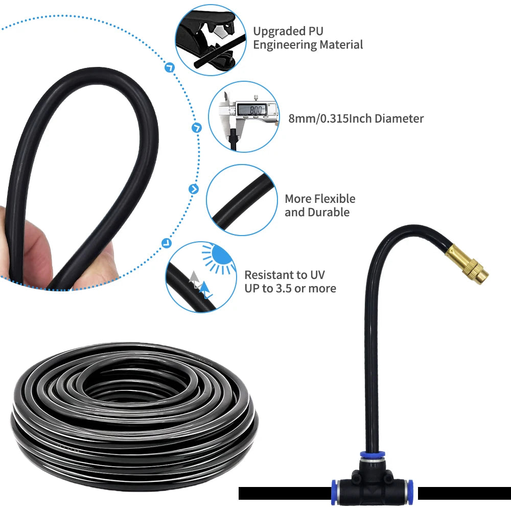GEEIRR Irrigation spray nozzles kit For Greenhouse Garden Flowers Plant Watering 360° Adjustable Misting Cooling systems