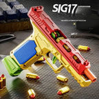 SIG17/USP Building Block Toy Gun Shell Throwing Continuous Firing Airsoft Blowback Empty Hanging Toy Pistol for Outdoor CS Game