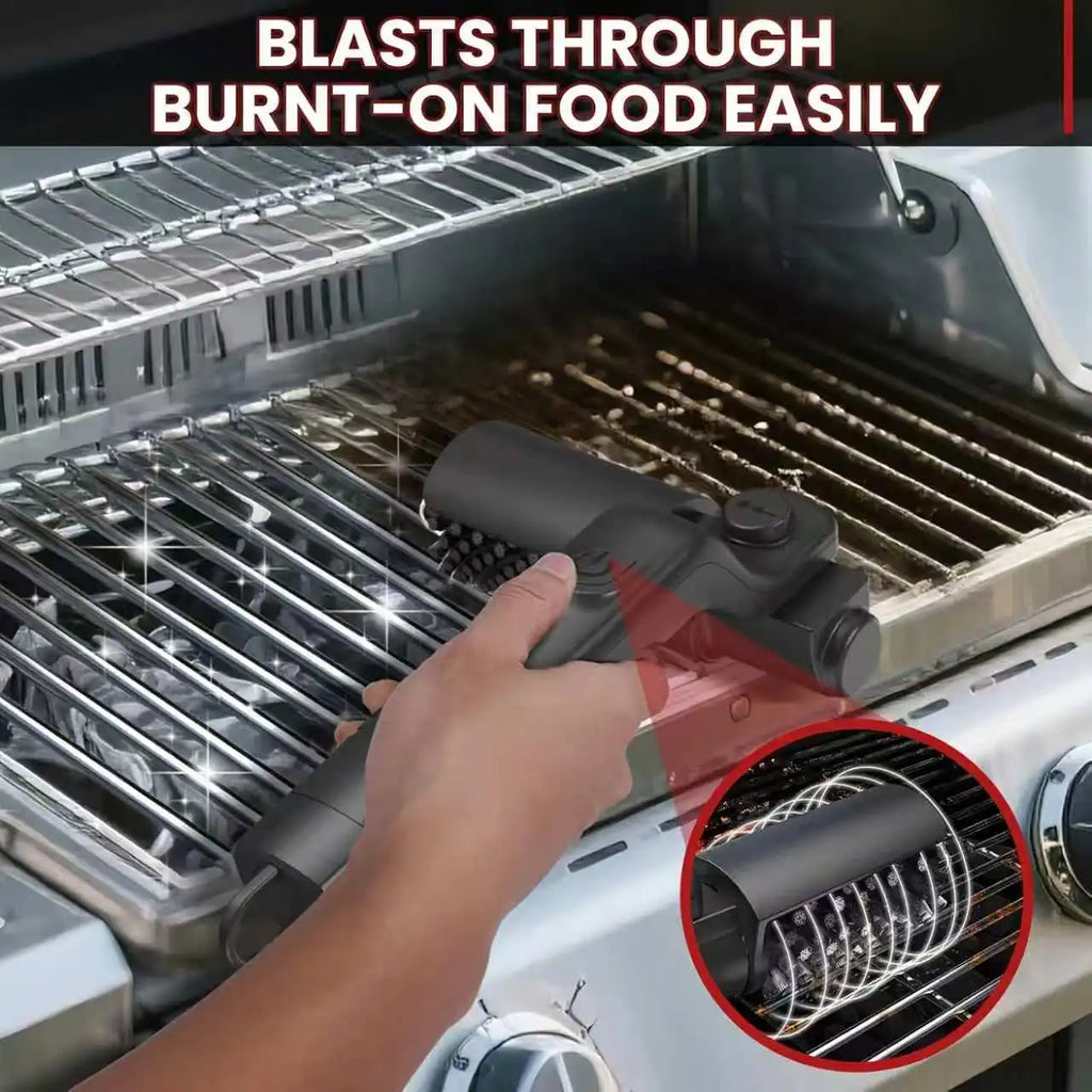 Electric BBQ Cleaning Brush, Rotating BBQ Cleaning Tool, 3 Speed Settings, 2600mAh, Suitable for Outdoor BBQ Grills, Steam BBQ Cleaning Brush Accessories
