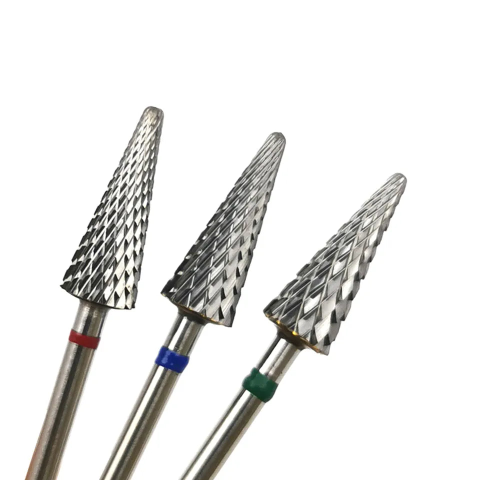 HYTOOS Cone Shape Nail Drill Bit Carbide Milling Cutter For Manicure Rotary Burr Electric Drill Accessories Tool