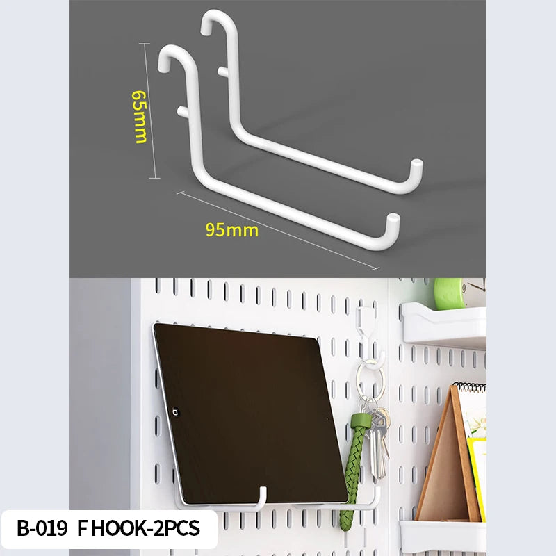 Home & Office Desktop Pegboard: Height-Adjustable Standing Storage Rack for Supplies, Also for Decorative Figurine Display
